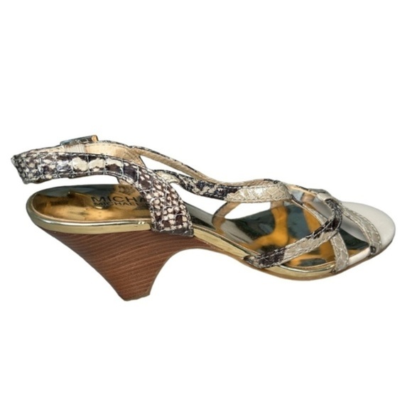 MICHAEL by MICHAEL KORS OPEN TOE SANDAL SNAKE SKIN PRINT WEDGES, SIZE 6 - Picture 2 of 7